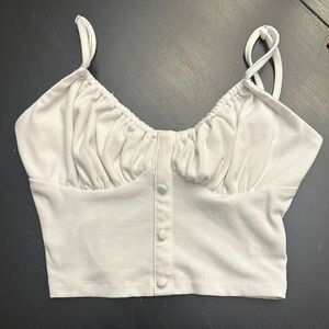 Women's White Button-Front Top